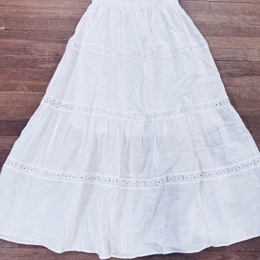 NWOT Petallush short sleeve V-neck cotton a-line maxi dress size medium M  b44